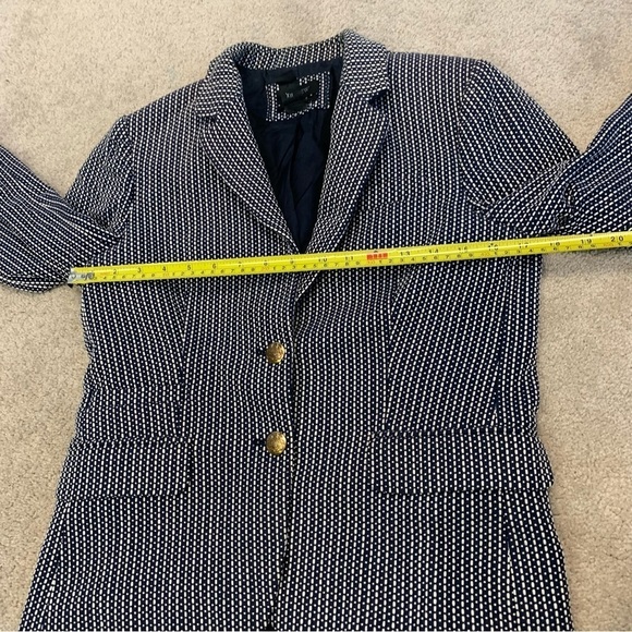 J. Crew navy white printed schoolboy blazer Sz 6 - Picture 11 of 14